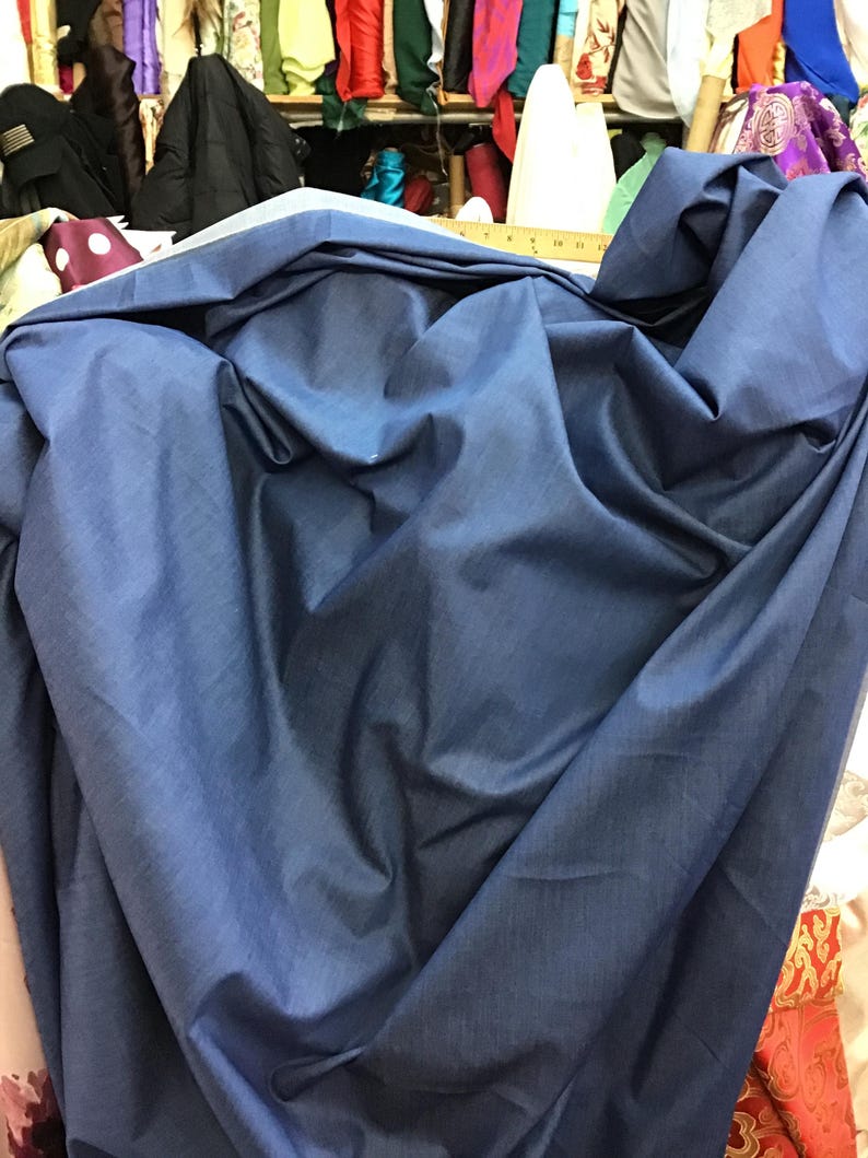 Washed medium Blue chambray denim 6 once by DKNY great fabrics for dress jacket suit made in Italy image 4