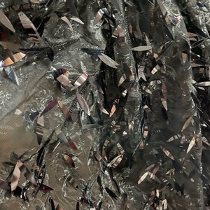 Gunmetal Grey Pailletten-Spitzenstoff, Abschlussballkleid Material