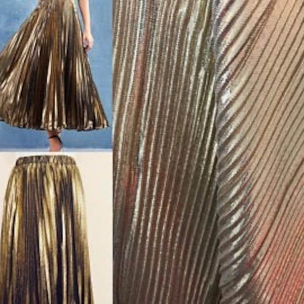 pleated Metalica lame great fabrics for dress jacket skirt and more made in ITALY