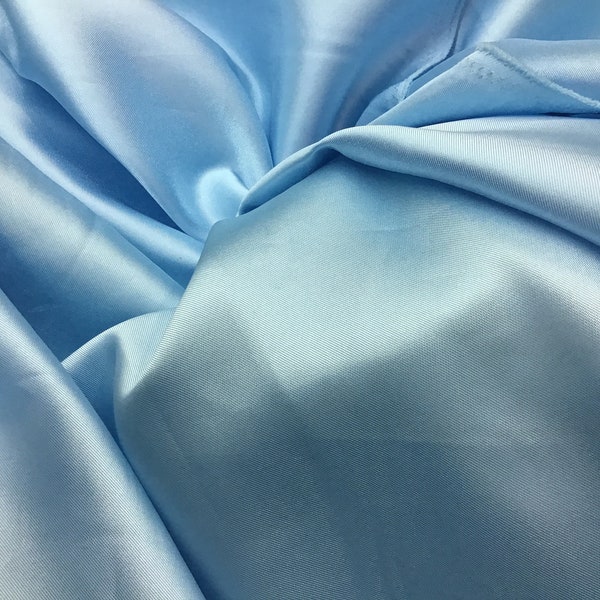 Babe blue Italian super quality satin Mikado zibeline  great fabrics for evening dress shirt skirt pants jacket suit and more made in Italy