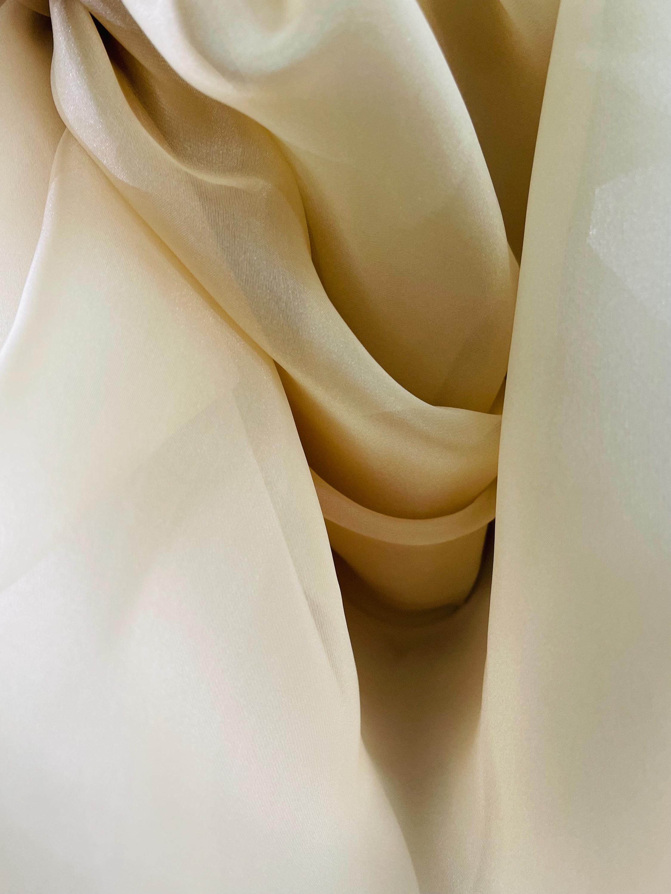 Gold 100% poly satin face organza great fabrics for evening dress jacket suit and much more made in Italy
