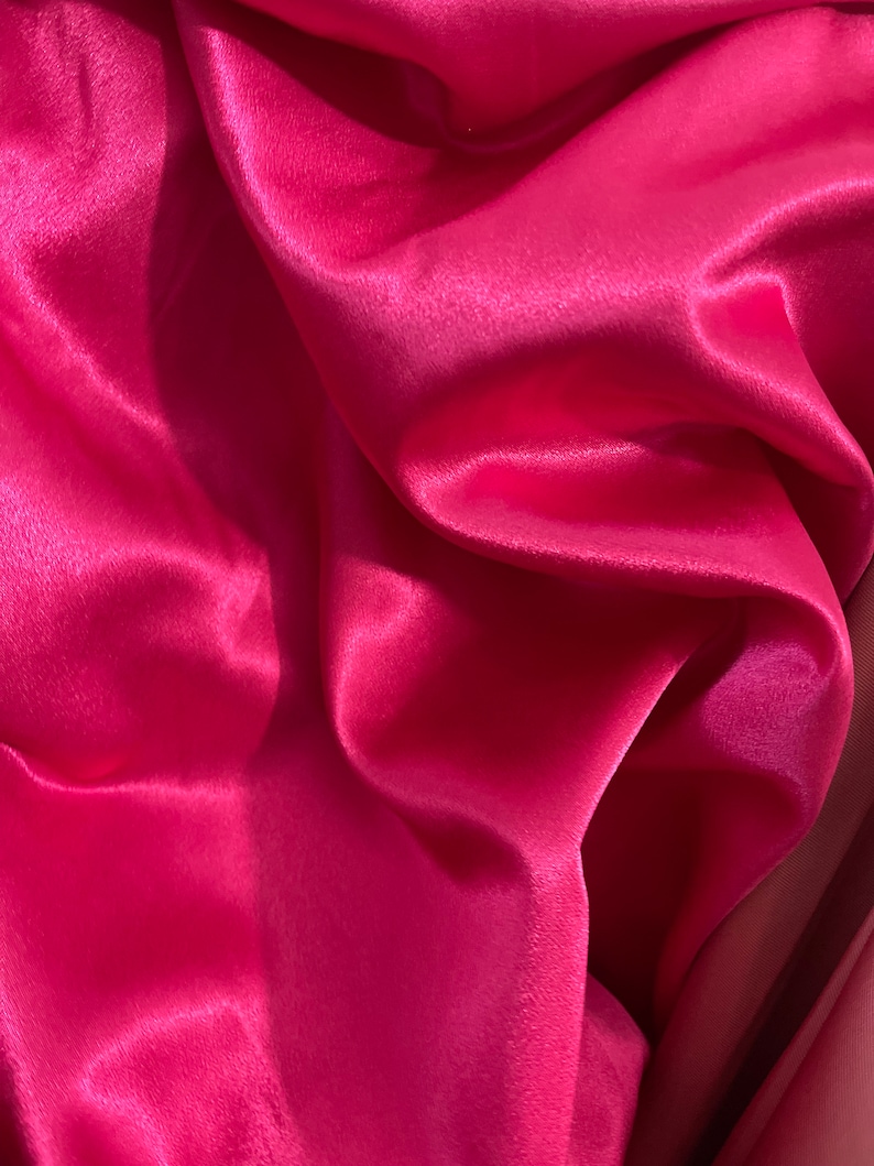 Lipstick Hot Pink Back Satin Italian Super Quality Great Fabrics for Evening Dress Jacket Suit
