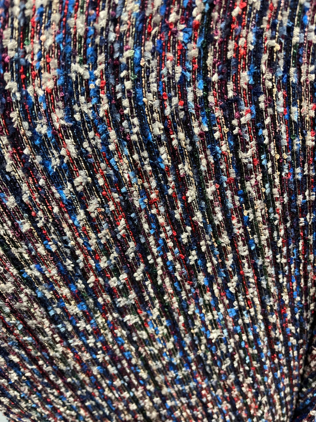 Viscose and Acrylic Chenille Tweed - Sky, Royal Blue, and Mustard - Newcastle Collection main image 0