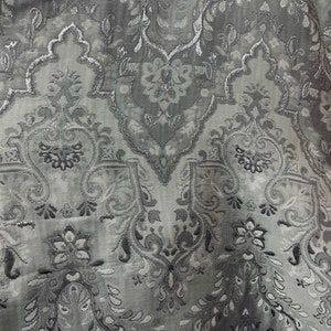 Silver on silver flower jacquard Mikado brocade great for dress prom jacket skirt and table cover and more made in ITALY