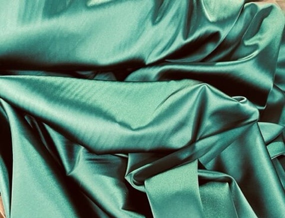 Battle Green Silky Charmeuse Stretch Fabric - Made in Italy - Etsy