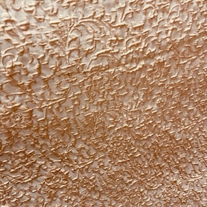 Peach Rose Gold Brocade Fabric, Italian Popcorn Silk Touch