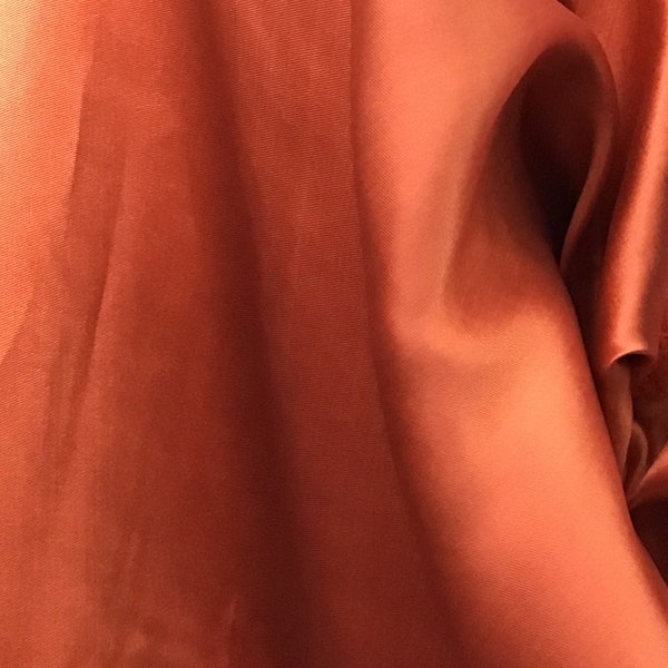 Rust Italian super quality satin Mikado zibeline  great fabrics for evening dress shirt skirt pants jacket suit and much more made in Italy
