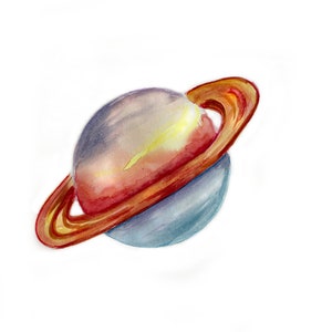 Saturn watercolor print