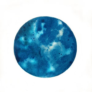 Blue Moon Watercolor Print