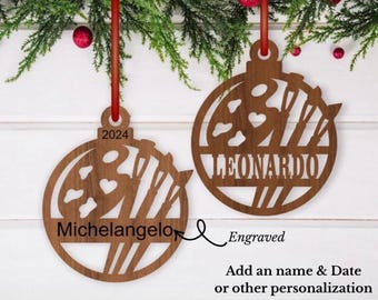 Personalized Artist Ornament – Engraved Wooden Paint Palette, Art Teacher Gift