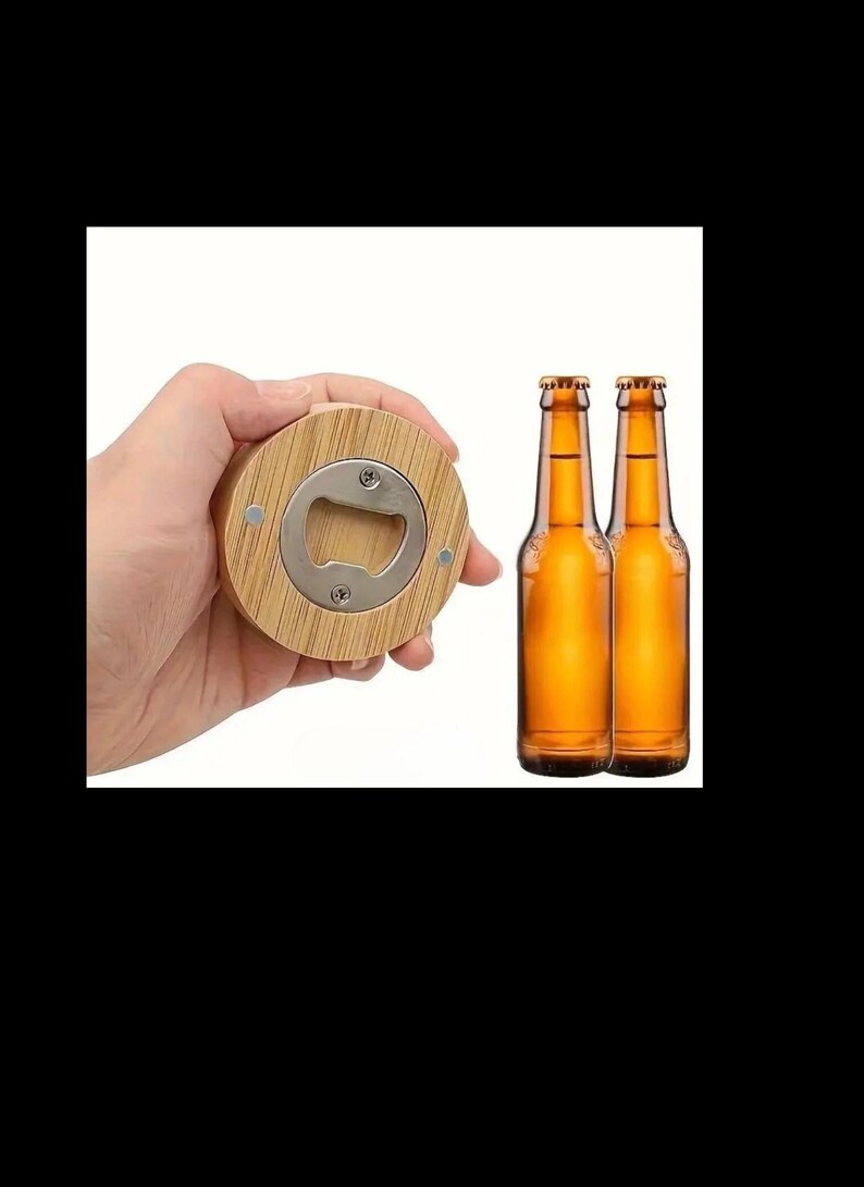 Customizable Round Bamboo Bottle Opener, Bamboo Bottle Opener