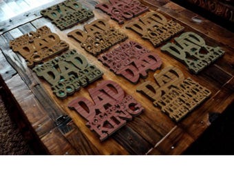 Laser Cut Wooden Dad Coaster Set – Funny Dad-isms