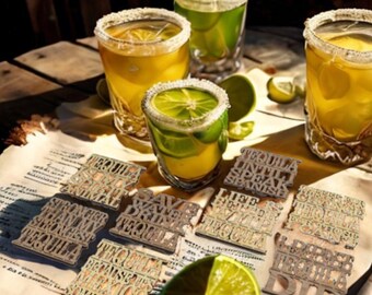 Tequila Coaster Collection – Laser Cut Wooden Drink Coasters