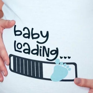Baby Loading SVG, Zabawny pakiet SVG Ciąża, Kobiety w ciąży Clip Art, Powiedzenia ciążowe SVG Cut, Clip Art