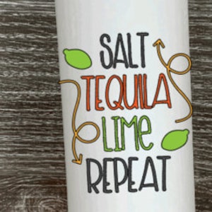 Salt, Tequila Tumbler - Faux Ice and Lime Tumbler ,  Custom Tumbler - Personalized Tumbler, Douzie or Frostbuddy
