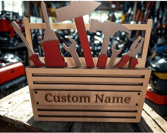 Personalized Tool Box Gift Card Holder – Custom Name + Custom Handle Colors! Gift for the handy person in your life.