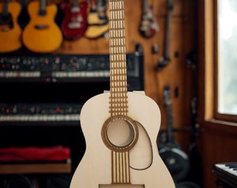 Wooden Acoustic Guitar Gift Card Holder – The Perfect Gift for Music Lovers! Graduation, Teacher Gift, Band, Gift for Him, Gift for Mom