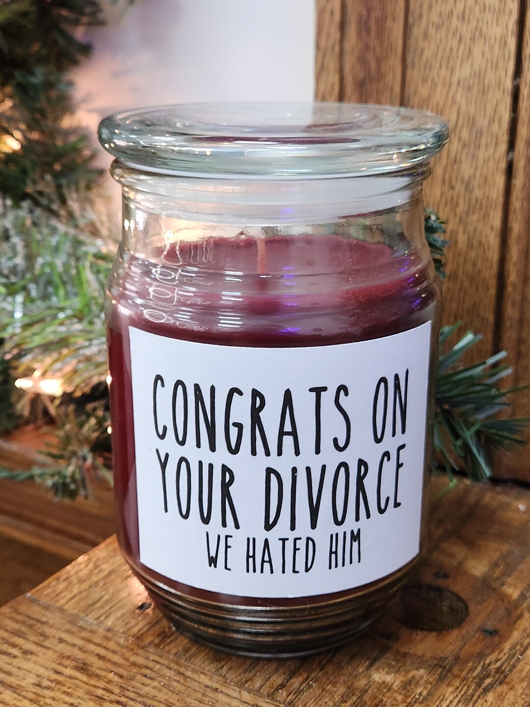 Congrats on Your Divorce We Hated Him. Personalized Candle - Etsy