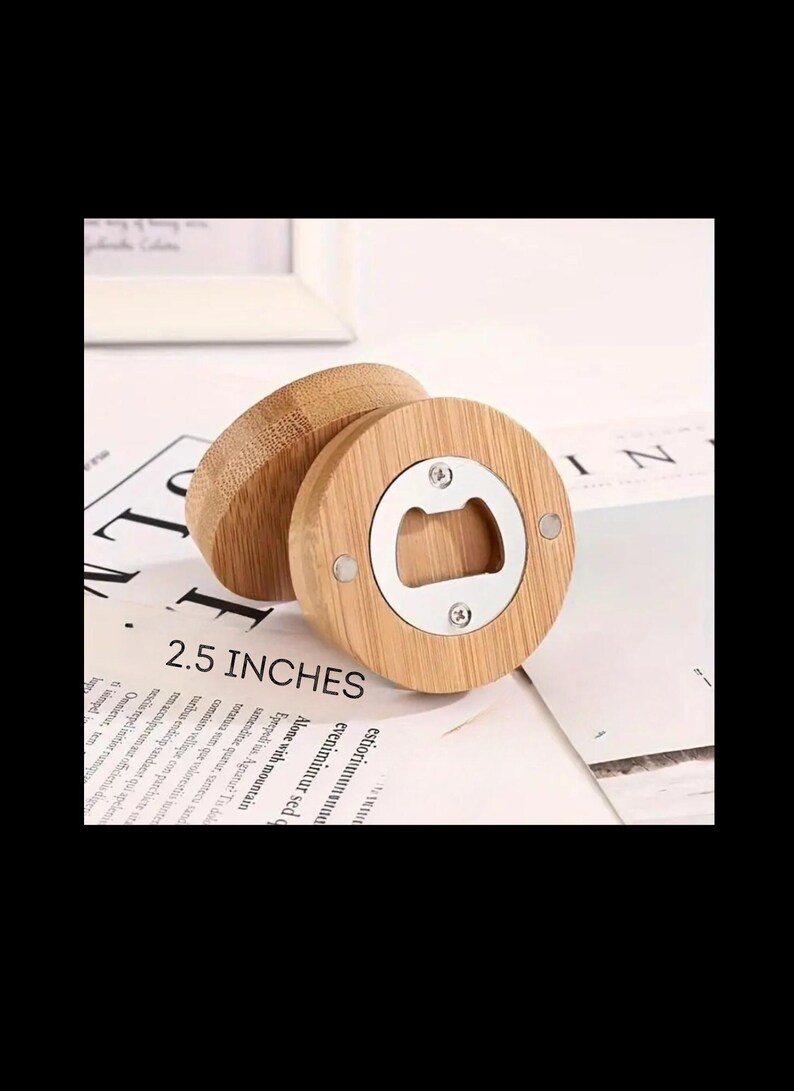 Customizable Round Bamboo Bottle Opener, Bamboo Bottle Opener