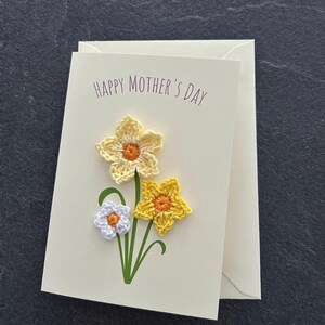 UK made daffodil mothers day keepsake card