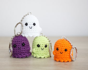 Crocheted Ghost Keychain: Handmade Halloween Gifts Bag Charms Keyrings