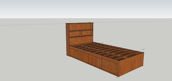 Twin Bed with Drawers Project Plans