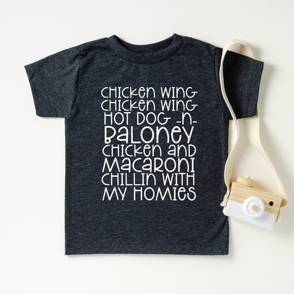 Chicken wing Funny song Shirt, fun Toddler Tee, Playground Apparel, Kids Fun Clothes, Fun trendy toddler shirt, birthday gift for kids