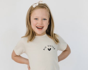 Organic Cotton Big Sister Shirt | Super Soft Sister T-Shirt | Matching Sister Shirts | Big Sister Announcement Tee | Gift for Big Sister