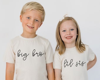 Big Bro 100% Organic Cotton T-Shirt | Matching Sibling Tops | Big Brother Gift | Pregnancy Announcement | Sibling Baby Reveal
