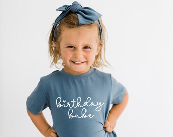 Birthday Babe Tee | Organic Cotton Natural Birthday Girl Shirt | Gift for Birthday Girl | Birthday Party T-Shirt | Birthday Girl Outfit