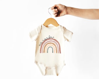 Ranibow Baby 100% Certified Organic Bodysuit | Rainbow Baby Announcement Onesie | Gift for Rainbow Baby | Miracle Baby | Coming Home Outfit