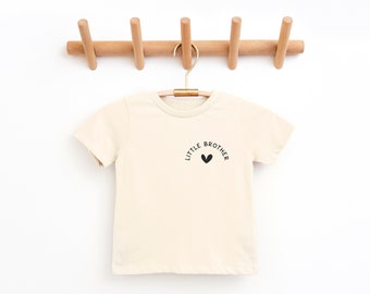 Little Brother Organic Cotton T-Shirt | Matching Sibling Tees | Pocket Design | Minimalist Kid's Clothing | Big Brother Gift | Family Tees