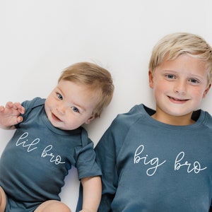 Lil Bro Baby Brother Organic Cotton Onesie Matching Sibling Outfits Little Brother Infant Bodysuit Newborn Coming Home Outfit image 3