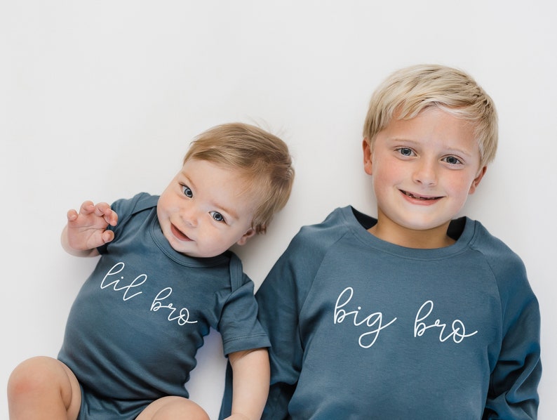 Lil Bro Baby Brother Organic Cotton Onesie Matching Sibling Outfits Little Brother Infant Bodysuit Newborn Coming Home Outfit image 3