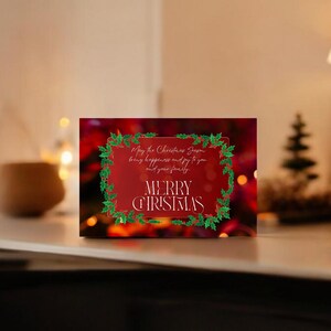 Festive Merry Christmas Greeting Card - Elegant Holiday Wishes for Family & Friends