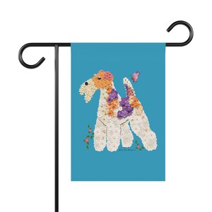 Wire Fox Terrier Garden & House Banner (Pole Not Included)