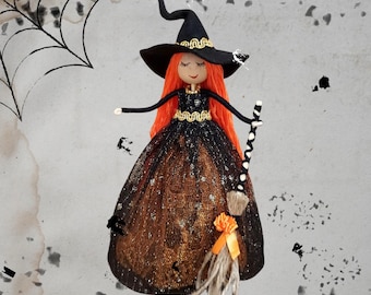 Handmade witch, Handmade doll, witch doll, witch doll, lucky witch, kitchen witch