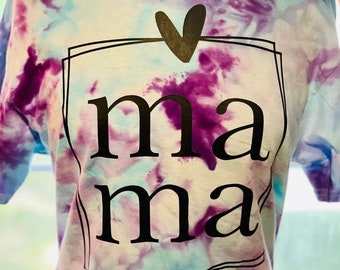 Mama Tie Dye T-Shirt, Mothers Day Gift For Her, Women Tie Dye Shirt, Favorite Mom Shirts, Unisex T Shirts, Handmade Tie-Dye Shirt