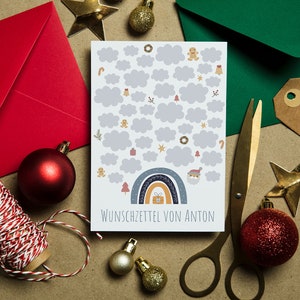 Personalisierter WUNSCHZETTEL für Kinder, Weihnachten, Christmas, digitaler Wunschzettel