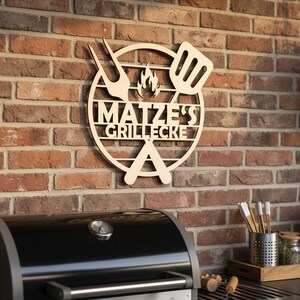 Letrero de parrilla personalizado, rincón de parrilla, fiesta de barbacoa, maestro de la parrilla, regalo, regalo de cumpleaños de barbacoa para un amigo, idea de regalo de madera, fiesta de barbacoa imagen 4