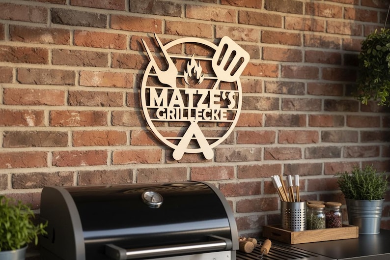 Letrero de parrilla personalizado, rincón de parrilla, fiesta de barbacoa, maestro de la parrilla, regalo, regalo de cumpleaños de barbacoa para un amigo, idea de regalo de madera, fiesta de barbacoa imagen 4