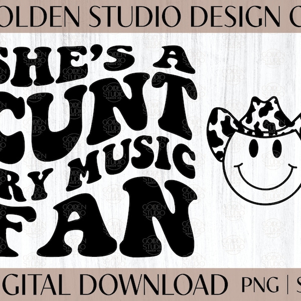 She's a Country Music Fan PNG SVG - County Music PNG - Country Png - Country Svg - Country Music - Svg - Png - Music Png - Music Svg - Smile