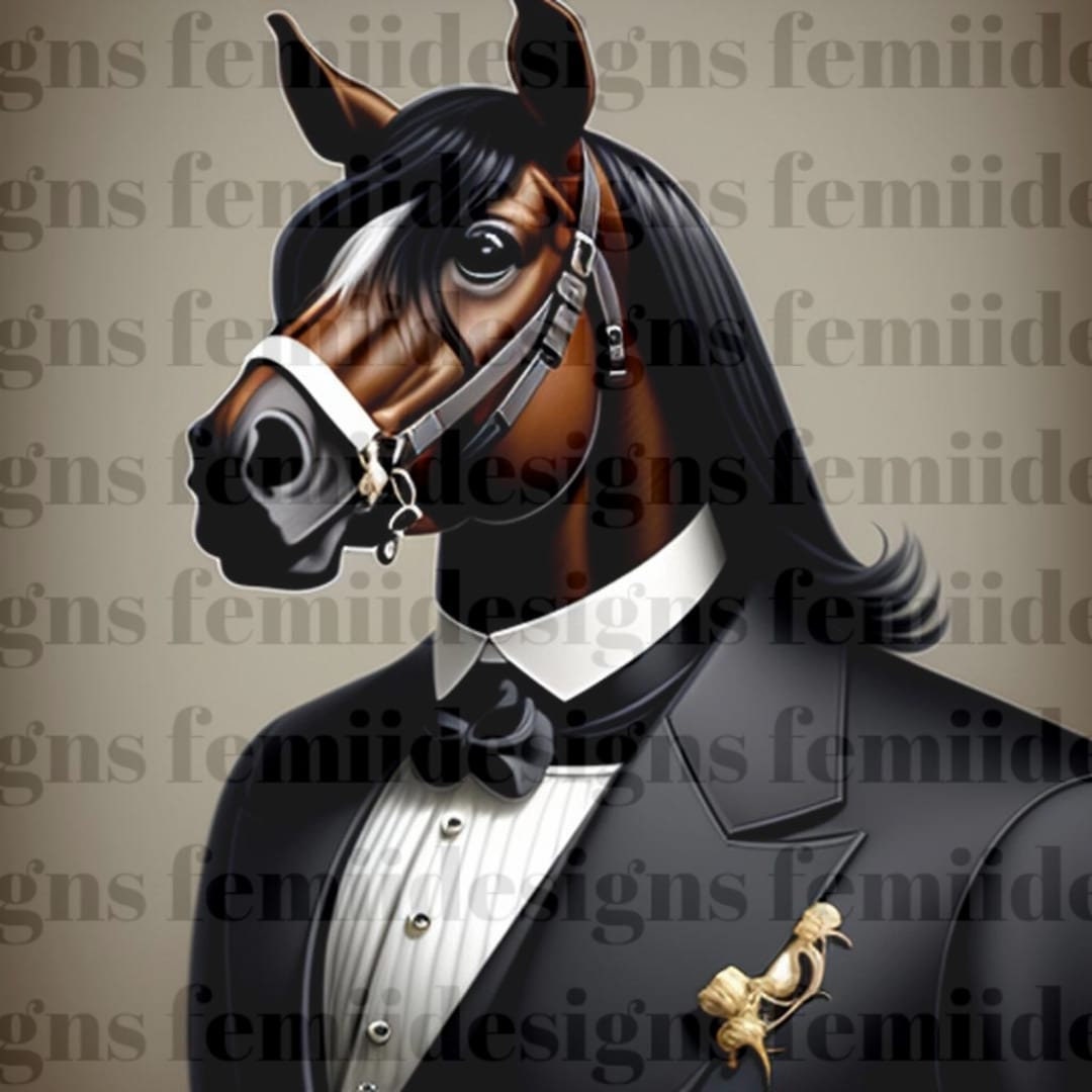 Horse in Smokin Horse in Tuxedo Like Gentle Horse High Etsy