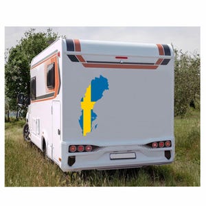 Schweden Silhouette Aufkleber 2 farbig Karte 50 bis 120cm für Wohnmobil