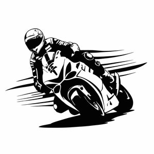 Motorrad Racer Superbike Großer Aufkleber Wohnmobil Van Sticker , Styling Design viele Farben und Größen