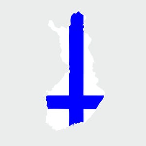 Finlande carte silhouette impression numérique autocollant 2 cartes colorées 50 à 120 cm pour camping-car