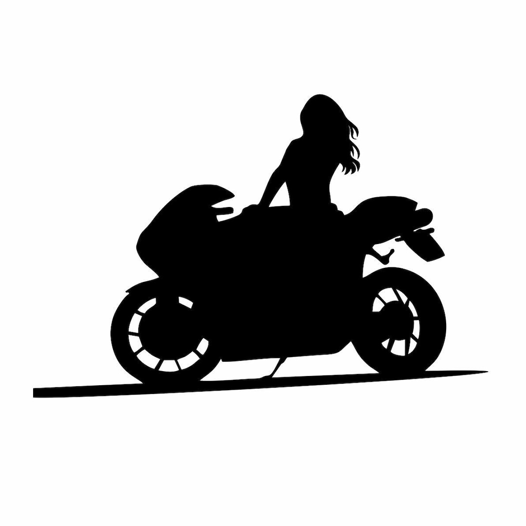 Female Motorcycle Sticker Bike Girl Woman With Motorcycle Sticker 15 X 10 Cm Sticker - Motorhome ...
