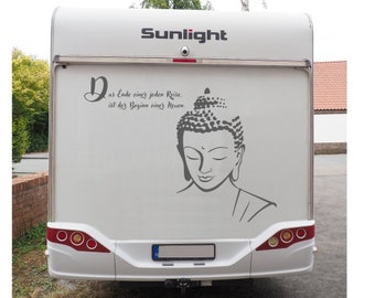 Wohnmobil Caravan Buddha Aufkleber Neuheit Größen Auswahl - für alle glatten Flächen geeignet.