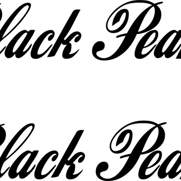 Autocollant lettrage Black Pearl 2x motif : 15 x 3 cm, différentes couleurs
