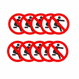 Nicht Aufstehen Aufkleber 10er Set Warnschild - für Kirmes, Schausteller Fahrgeschäfte Warn Hinweis